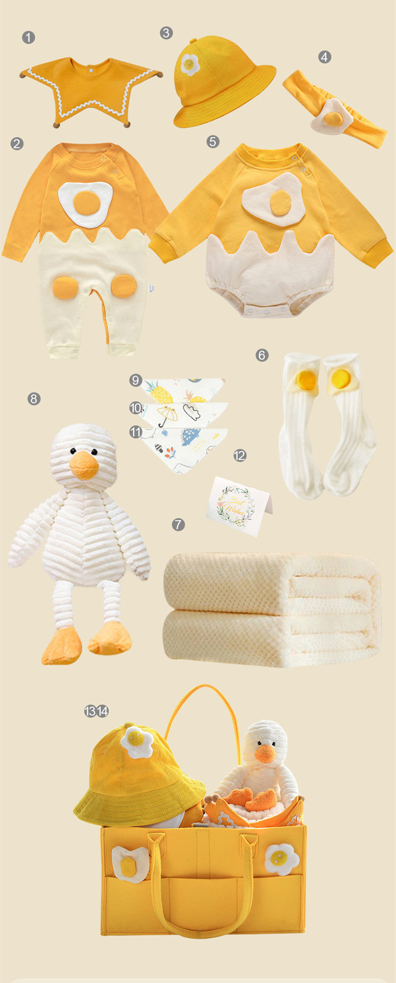 Newborn Baby Gift Box – 14-Piece Cotton Princess Dress & Baby Essentials Set