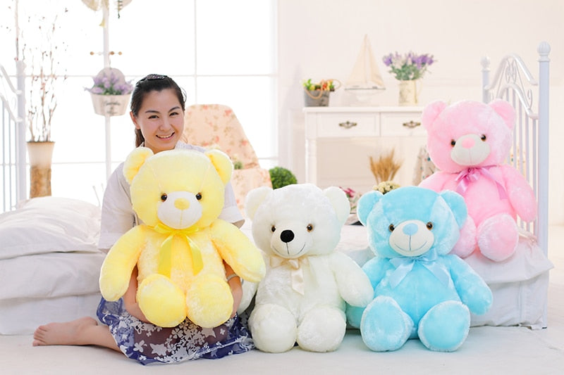 LED Light-Up Teddy Bear Plush Toy – Color-Changing Glow Bear for Kids