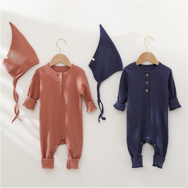 Warm Long-Sleeve Baby Onesie – Soft Autumn Sleepwear for Babies