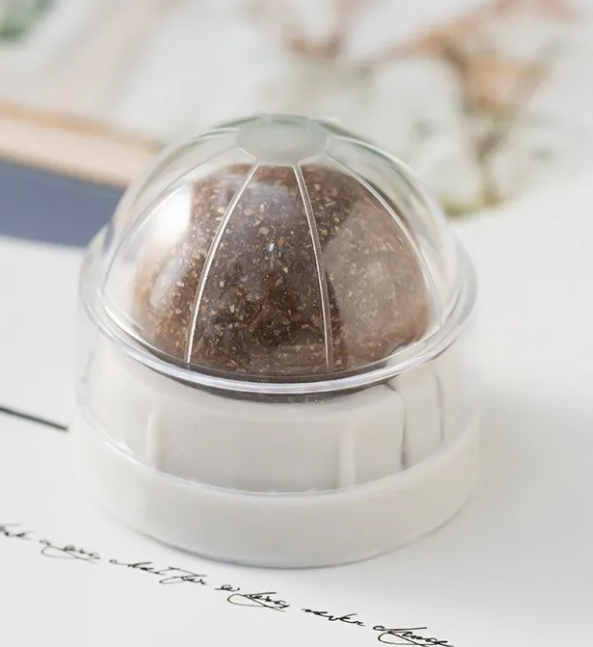 Crystal ball with a clear dome on a white surface