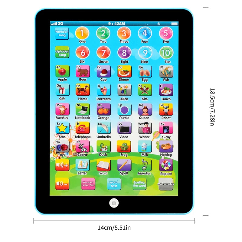 Children's educational tablet with colorful app icons on a white background