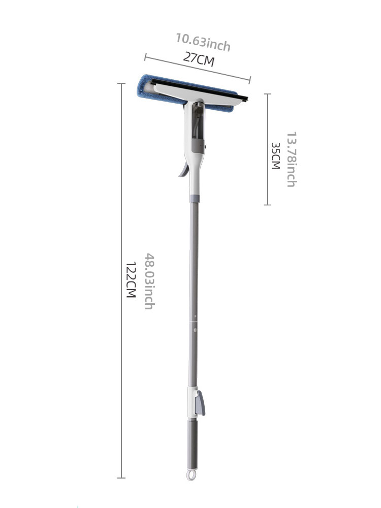 Measurement chart of a cleaning tool with dimensions labeled on a white background