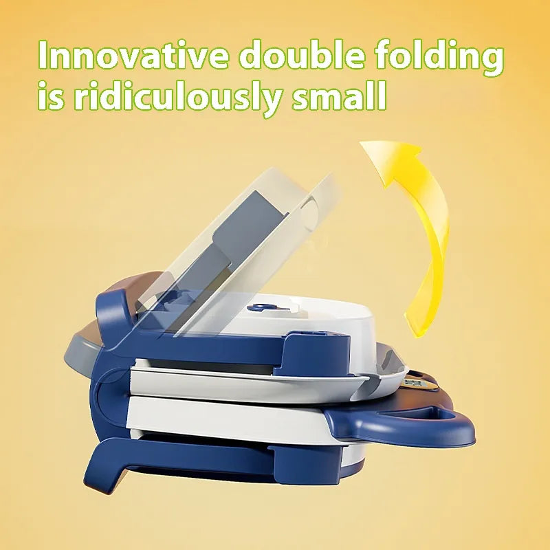Small folding device with a yellow ribbon on a beige background