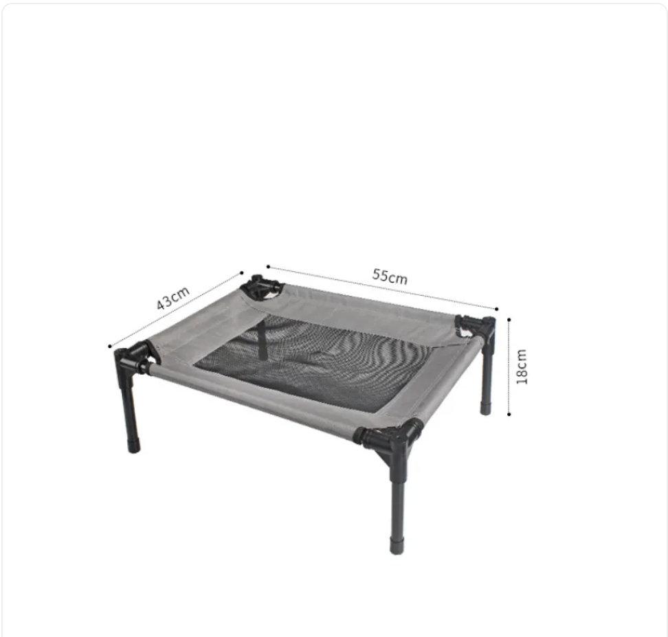 Pet bed with dimensions on a white background