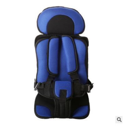 Blue and black child seat on a white background