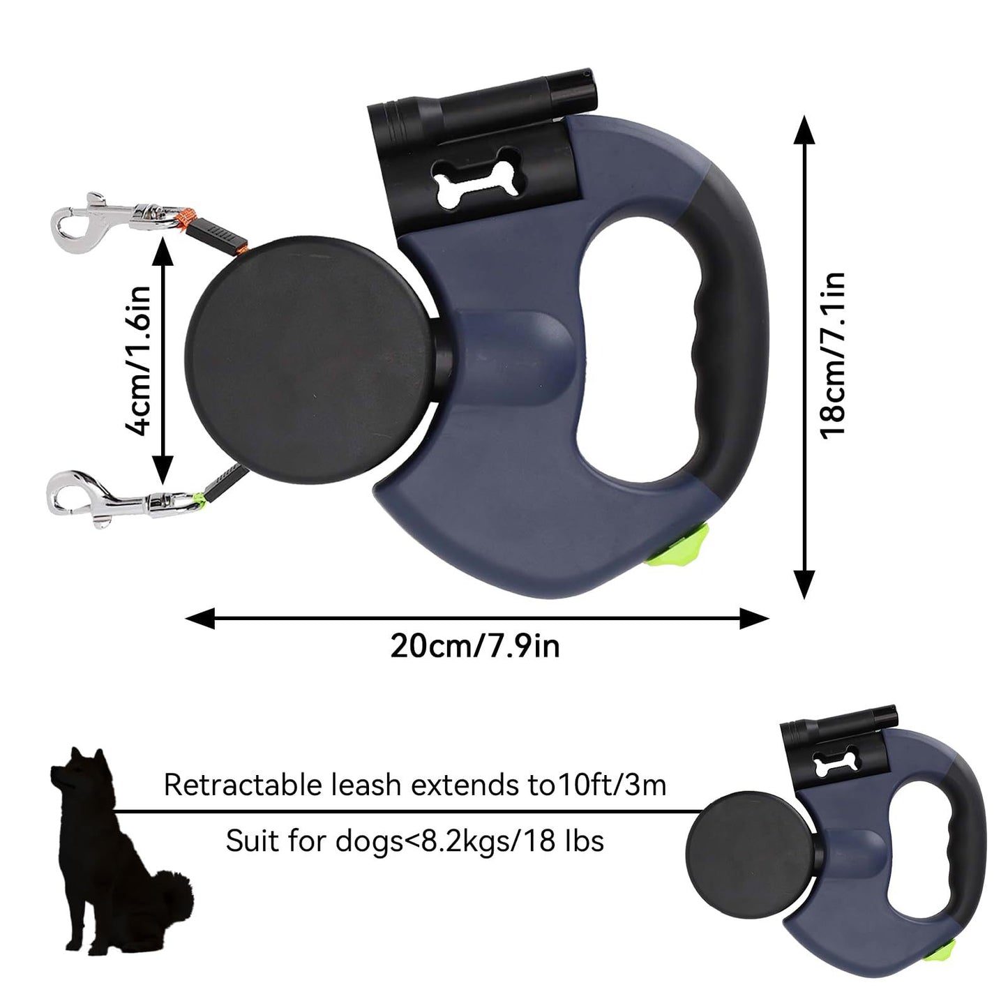 Retractable Dog Leash with LED Lights – Safe Night Walks for Dogs